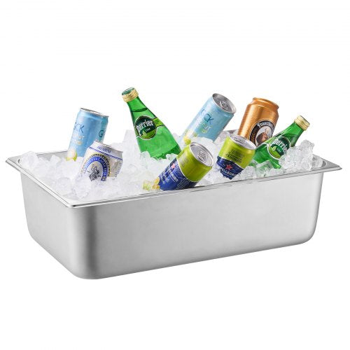 Countertop Food Serving Display Container 4 Pan Stainless Steel Food