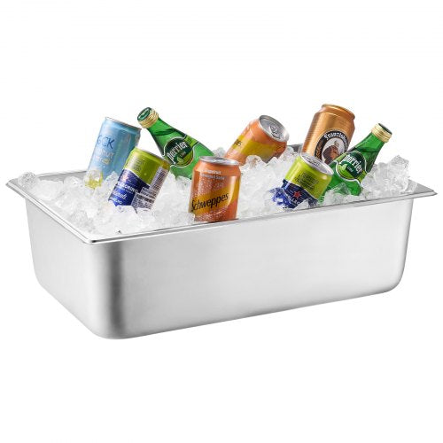 Countertop Food Serving Display Container 6 Pan Stainless Steel Food