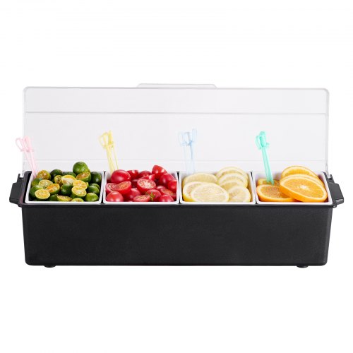 Chilled Condiment Server 4 Compartment Ice Cooled Condiment Serving