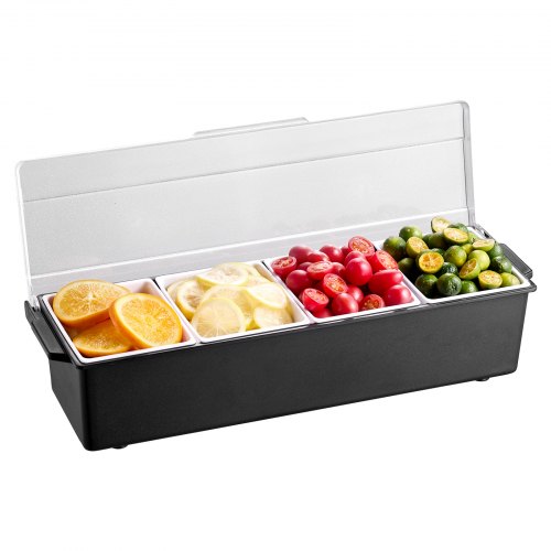 Chilled Condiment Server 4 Compartment Ice Cooled Condiment Serving