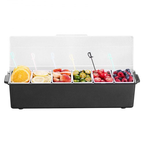 Chilled Condiment Server 6 Compartment Ice Cooled Condiment Serving