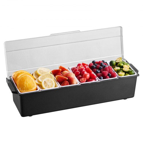 Chilled Condiment Server 6 Compartment Ice Cooled Condiment Serving