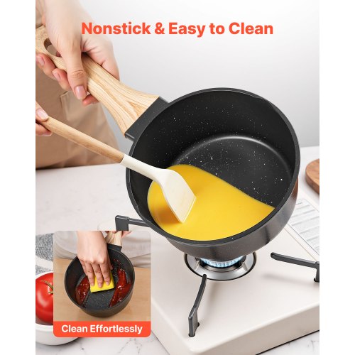 Saucepan Set 1.5 QT 2.5 QT Nonstick Saucepan with Glass Lids