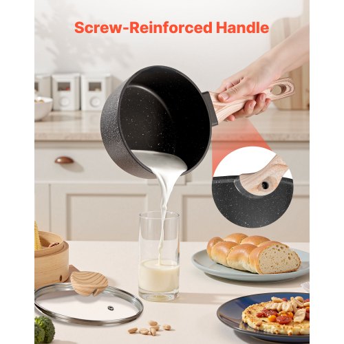 Saucepan Set 1.5 QT 2.5 QT Nonstick Saucepan with Glass Lids