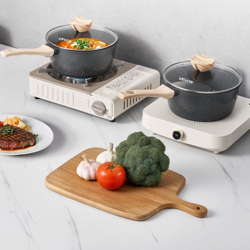 2.5 QT Saucepan Nonstick Saucepan with Tempered Glass Lid Multipurpose
