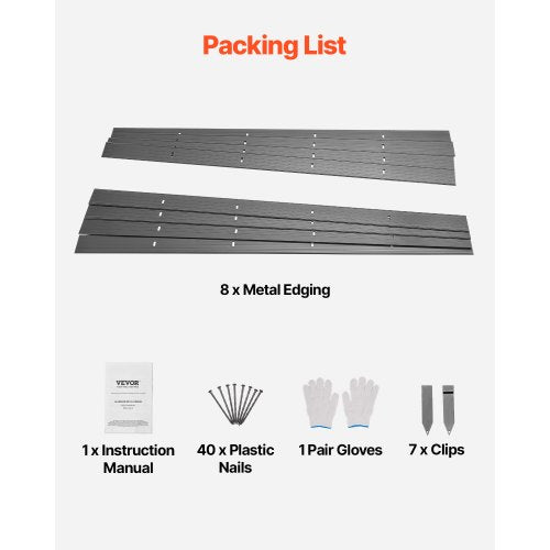 Metal Landscape Edging 8 Packs 72 in RustResistant Aluminum Alloy