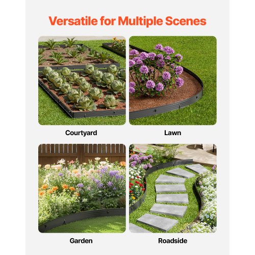 Metal Landscape Edging 8 Packs 72 in RustResistant Aluminum Alloy
