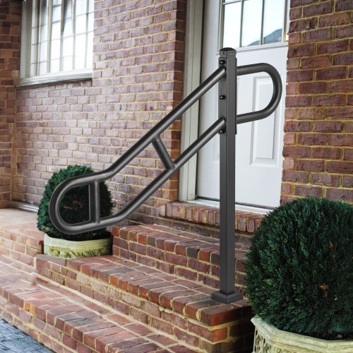 Single Post Handrail for Outdoor 13 Steps 405 L x 354 H Metal Bent