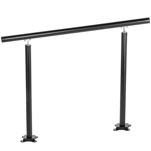 Outdoor Stair Railing Kit 3 FT Handrails 13 Steps Adjustable Angle Black