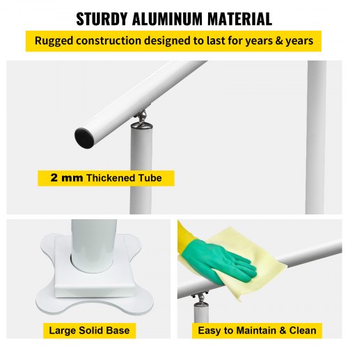 Outdoor Stair Railing Kit 4 FT Handrails 14 Steps Adjustable Angle White