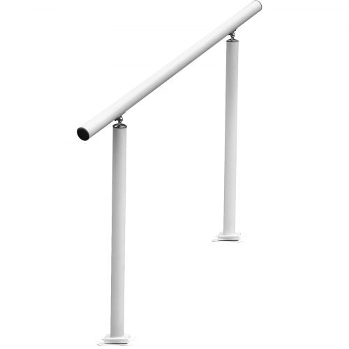 Outdoor Stair Railing Kit 4 FT Handrails 14 Steps Adjustable Angle White
