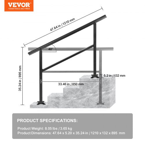 Handrail Outdoor Stairs 476 X 35.2 Inch Outdoor Handrail Outdoor Stair