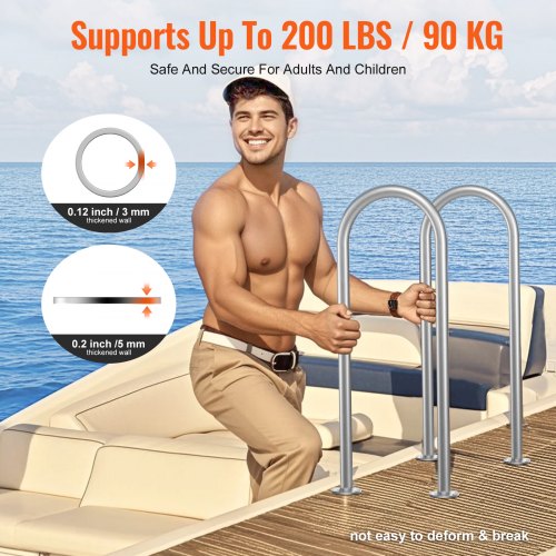 Pool Handrail36 x 13 inch Pool Railing Aluminum with Base Plate