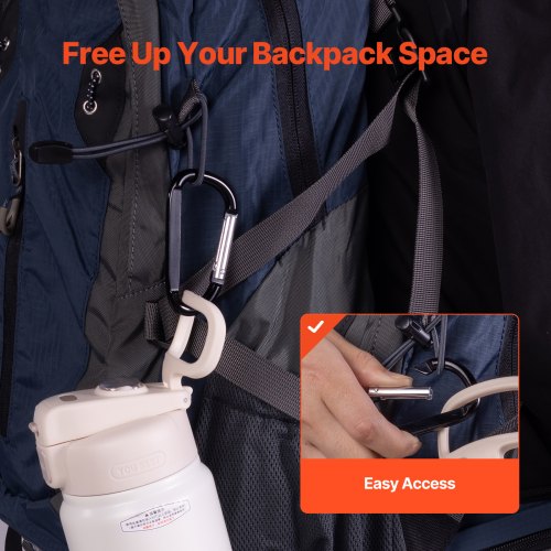 10 PCS Black Carabiner Caribeaner Clip Spring Snap Hook for Keychain Clip