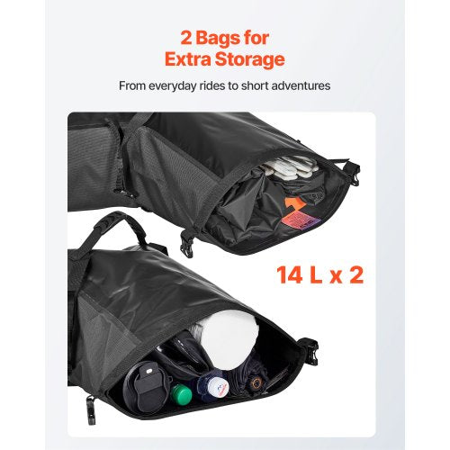 Motorcycle Saddlebags 28 L 14 L x 2 Large Capacity Side Saddle Bags