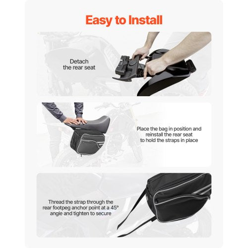 Motorcycle Saddlebag 30 L 15 L x 2 Large Capacity Side Saddle Bag