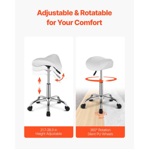 Saddle Stool with Wheels 450 LBS Weight Capacity Ergonomic Rolling Stool