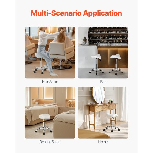 Saddle Stool with Wheels 450 LBS Weight Capacity Ergonomic Rolling Stool