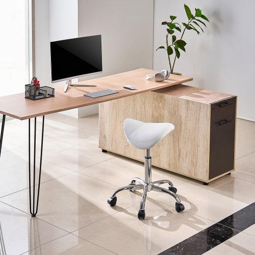 Saddle Stool with Wheels 450 LBS Weight Capacity Ergonomic Rolling Stool