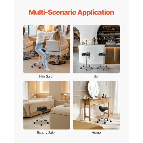 Saddle Stool with Wheels 450 LBS Weight Capacity Ergonomic Rolling Stool