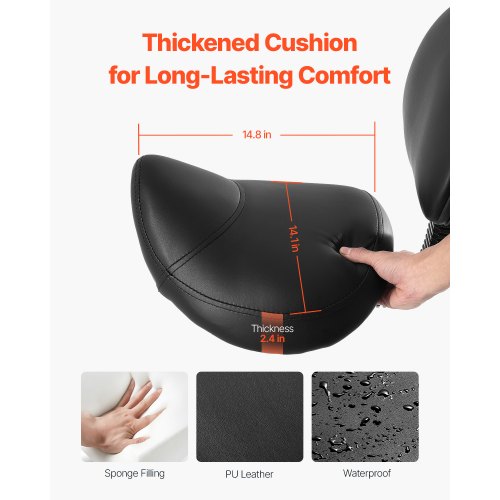 Saddle Stool with Back Support and Wheels 450 LBS Weight Capacity Ergonomic