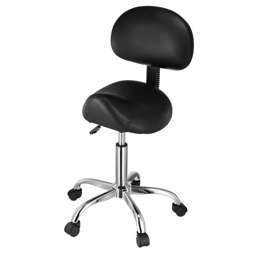 Saddle Stool with Back Support and Wheels 450 LBS Weight Capacity Ergonomic