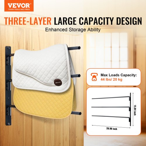 Wall Mounted Saddle Rack 309 x 299 x 5.5 in 2 Packs Swing Out Saddle