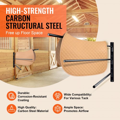 Wall Mounted Saddle Rack 309 x 299 x 5.5 in 2 Packs Swing Out Saddle