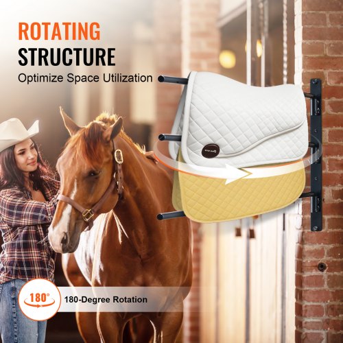 Wall Mounted Saddle Rack 309 x 299 x 5.5 in 2 Packs Swing Out Saddle