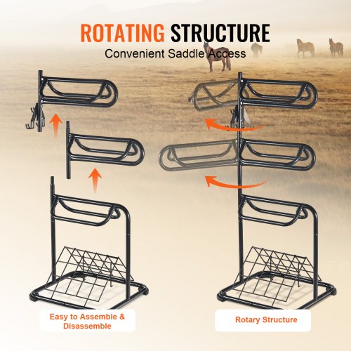 Freestanding Saddle Stand 30 x 30 x 68.5 in 3 Tiers Saddle Rack Heavy