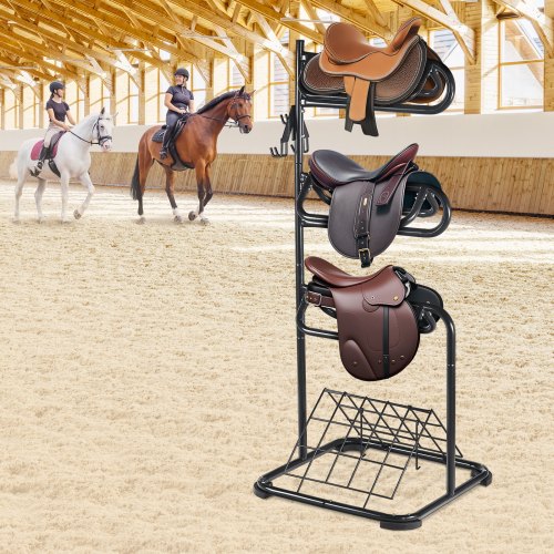 Freestanding Saddle Stand 30 x 30 x 68.5 in 3 Tiers Saddle Rack Heavy