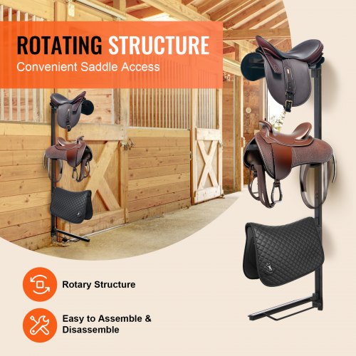 Wall Mount Saddle Rack 24 x 7 x 52 in Four Tiers Horse Saddle Storage