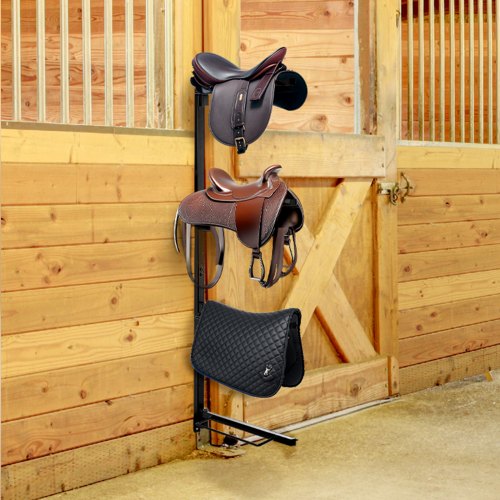 Wall Mount Saddle Rack 24 x 7 x 52 in Four Tiers Horse Saddle Storage
