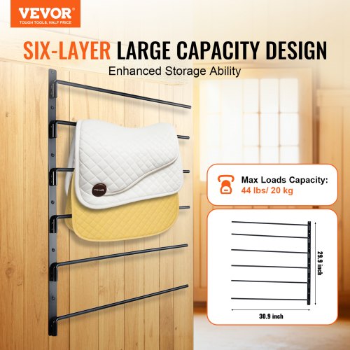 Wall Mounted Saddle Rack 309 x 299 x 5.5 in Swing Out Saddle Holder Six