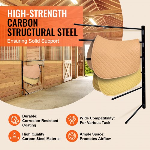 Wall Mounted Saddle Rack 309 x 299 x 5.5 in Swing Out Saddle Holder Six
