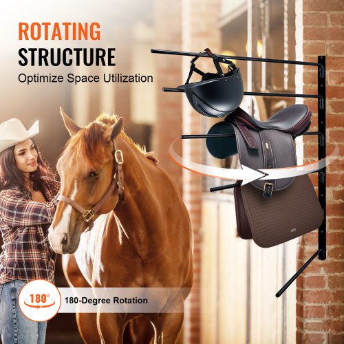 Wall Mounted Saddle Rack 309 x 299 x 5.5 in Swing Out Saddle Holder Six
