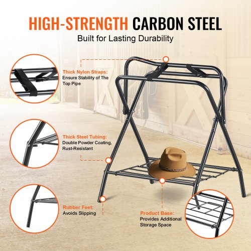 Folding Saddle Rack 28 x 19 x 37.5 in Freestanding Horse Saddle Stand