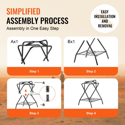 Folding Saddle Rack 28 x 19 x 37.5 in Freestanding Horse Saddle Stand