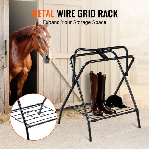 Folding Saddle Rack 28 x 19 x 37.5 in 2 Packs Freestanding Horse Saddle