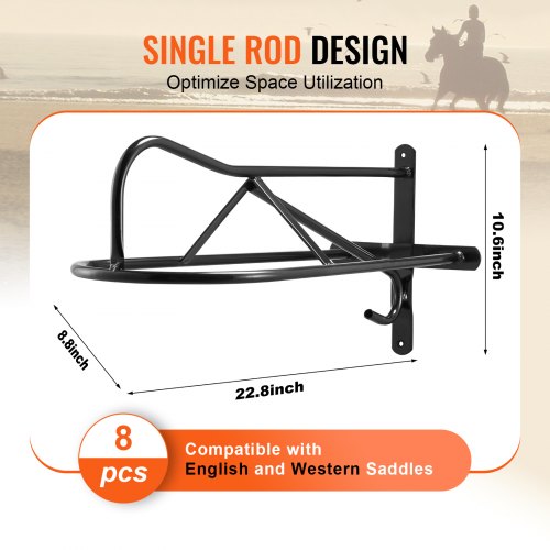 Wall Mount Saddle Rack 273 x 163 x 12.5 in 8 Packs Horse Saddle Rack