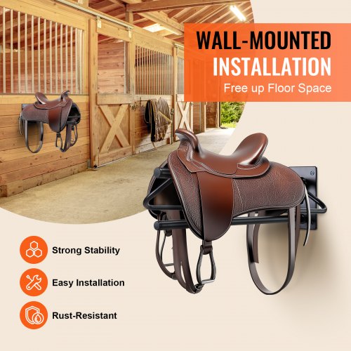 Saddle Rack with Pad Bar 238 x 126 x 10.2 in 2 Packs Wall Mounted Saddle