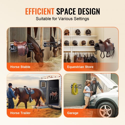 Saddle Rack with Pad Bar 238 x 126 x 10.2 in 2 Packs Wall Mounted Saddle