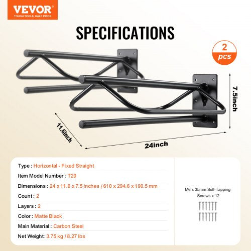 Saddle Rack with Pad Bar 238 x 126 x 10.2 in 2 Packs Wall Mounted Saddle