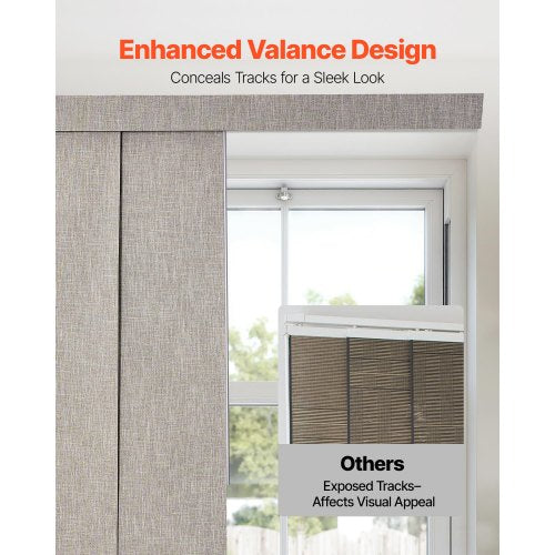 Panel Track Blinds Extendable Track from 45.8 in to 86 in W Trimmable