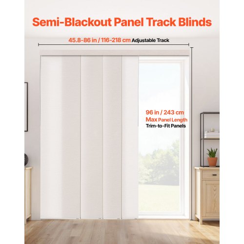 Panel Track Blinds Extendable Track from 45.8 in to 86 in W Trimmable 2