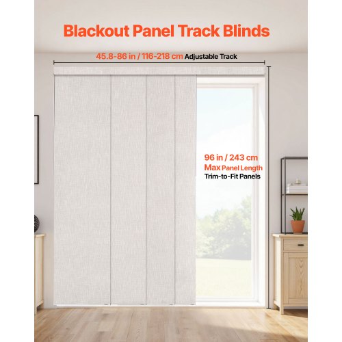 Panel Track Blinds Extendable Track from 45.8 in to 86 in W Trimmable 4