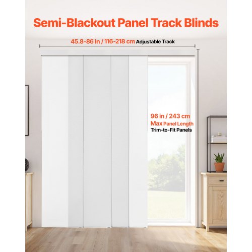 Panel Track Blinds Extendable Track from 45.8 in to 86 in W Trimmable 5