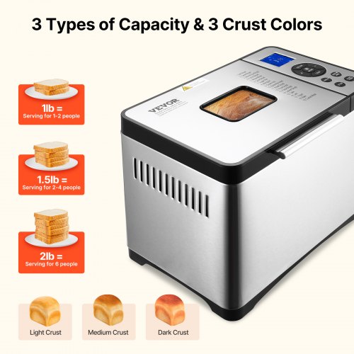 Bread Maker 19in1 2LB Dough Machine Nonstick Ceramic Pan Automatic