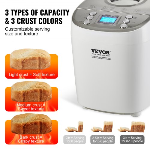 Bread Maker 15in1 3LB Dough Machine Nonstick Ceramic Pan Automatic