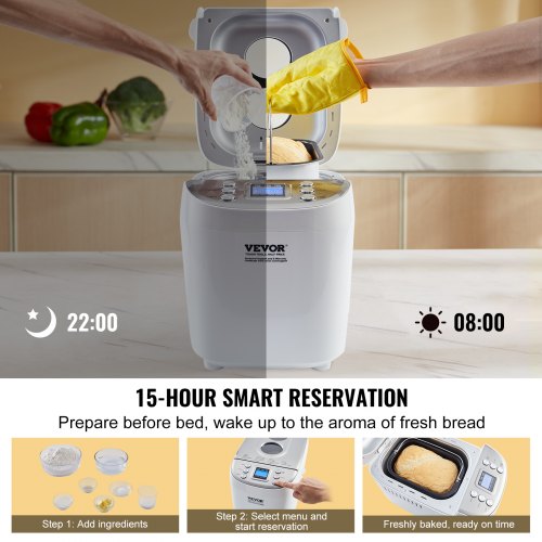 Bread Maker 15in1 3LB Dough Machine Nonstick Ceramic Pan Automatic